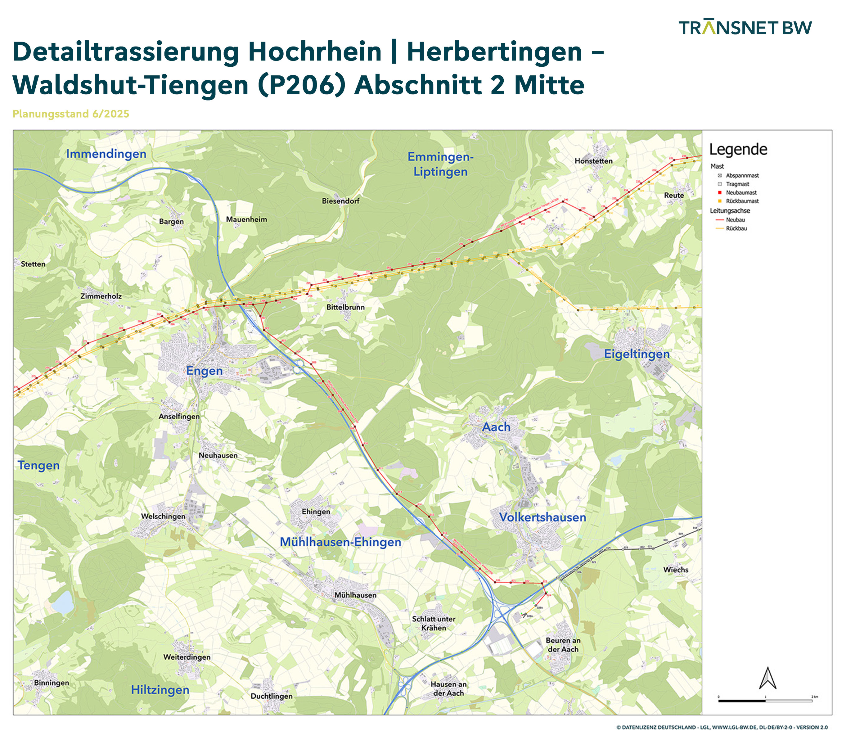 Detailtrassierung Hochrhein | Herbertingen - Waldshut-Tiengen (P206) Abschnitt 2 Mitte
